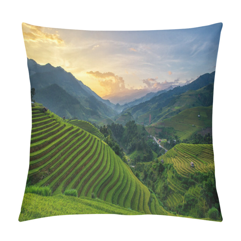 Personality  Rice Fields On Terrace In Rainy Season At Mu Cang Chai, Yen Bai, Vietnam Pillow Covers