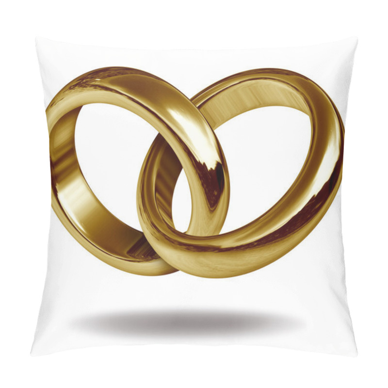 Personality  Love Rings In A Gold Heart Shape Pillow Covers