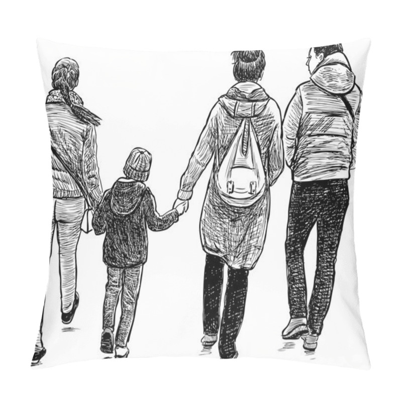 Personality   Family On A Walk Pillow Covers