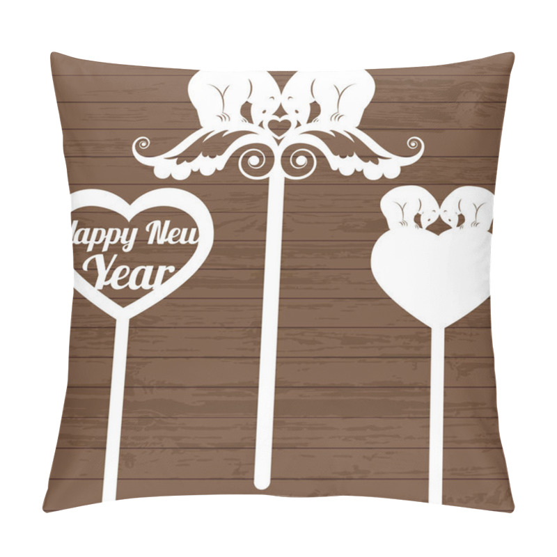 Personality  Scheme Of New Year's Toppers With Bears Pillow Covers