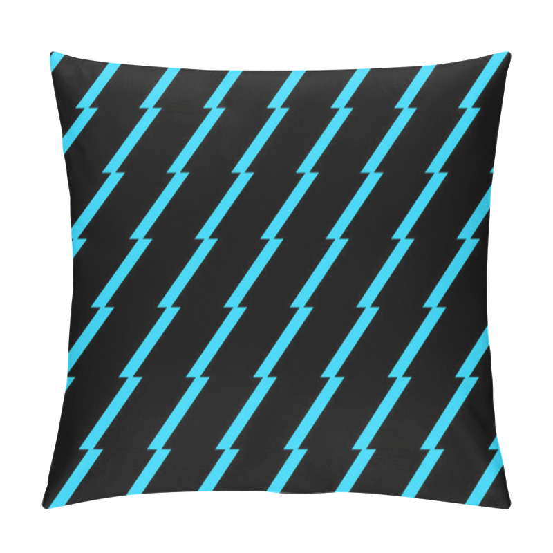 Personality  Blue Lightning Pattern Background For Sublimation Sports Fabric Pillow Covers