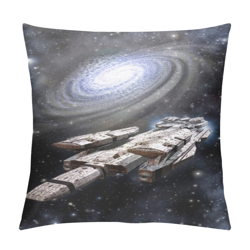 Personality  Space Battleship Spaceship And Galaxy Pillow Covers