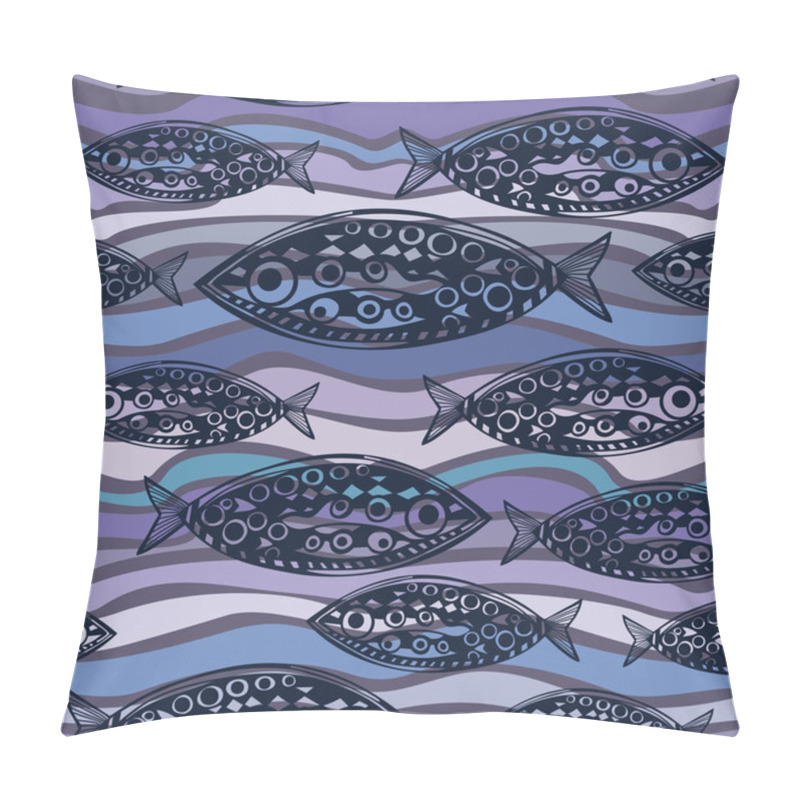 Personality  Underwater, Fish Seamless Texture In Abstract Style Pillow Covers