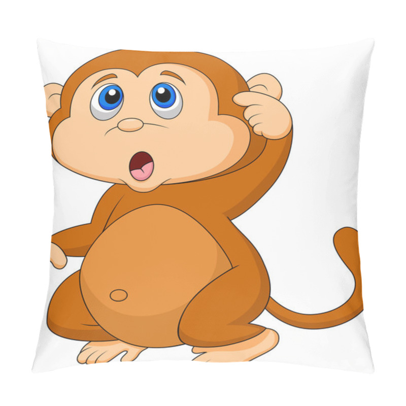 Personality  Monkey Cartoon Thinking Pillow Covers