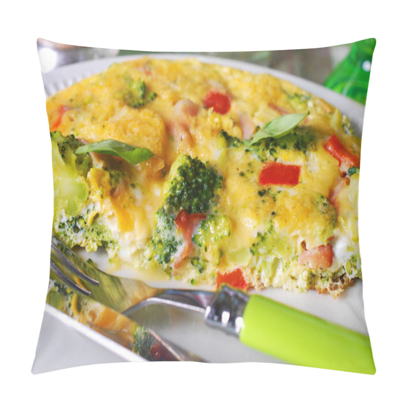 Personality  Frittata With Broccoli,ham And Red Pepper Pillow Covers