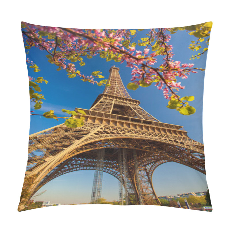 Personality  Eiffel Tower During Spring Time In Paris, France Pillow Covers