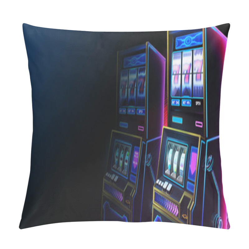 Personality  SciFi Slot Machine, Website Header, Serious Themes With Fantastic, Realistic And Futuristic Style. Video Game's Digital CG Artwork, Concept Illustration, Realistic Cartoon Style Scene Design Pillow Covers