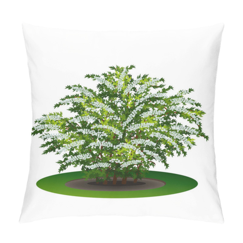 Personality  Bush With Green Leaves And Flowers Pillow Covers