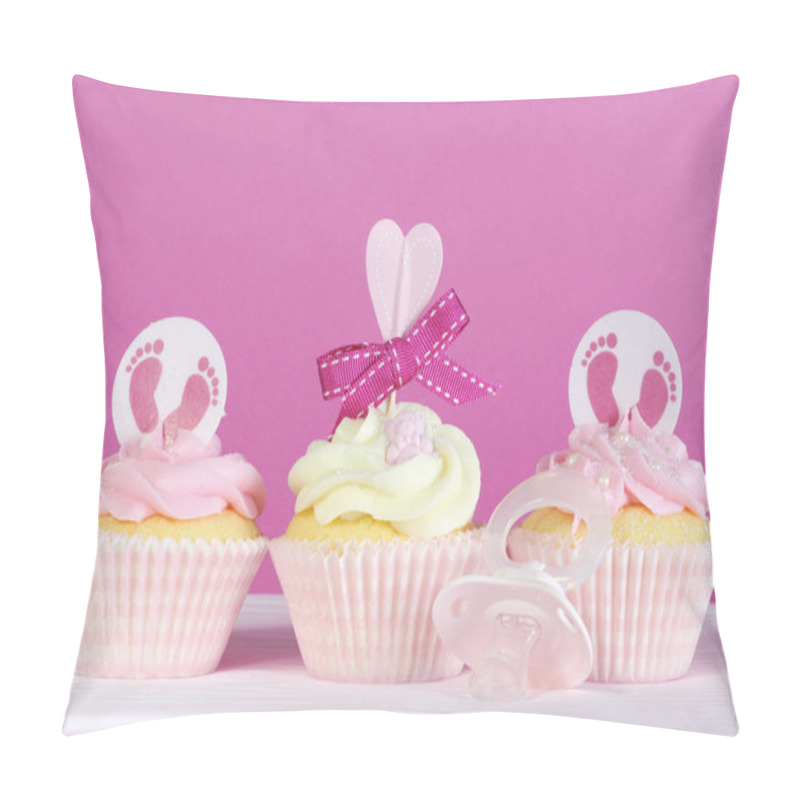 Personality  Three Pink Theme Baby Girl Cupcakes Pillow Covers