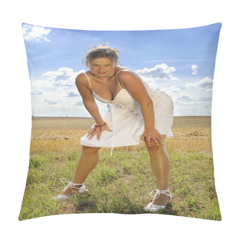 Personality  Young Woman In The Field Pillow Covers