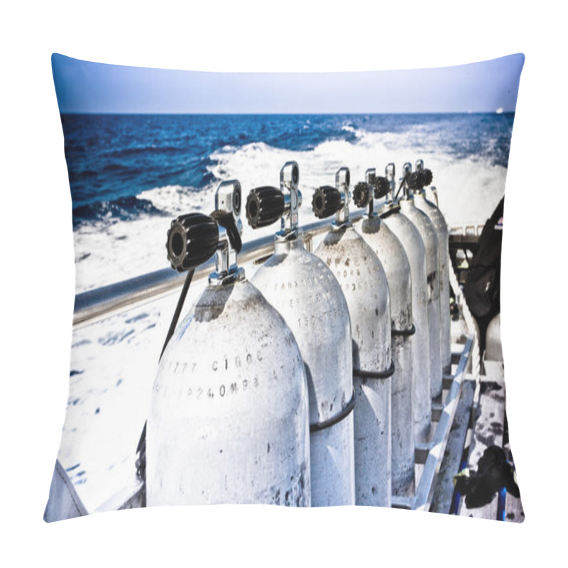 Personality  Air Tanks And Breathing Apparatus On A Boat Pillow Covers