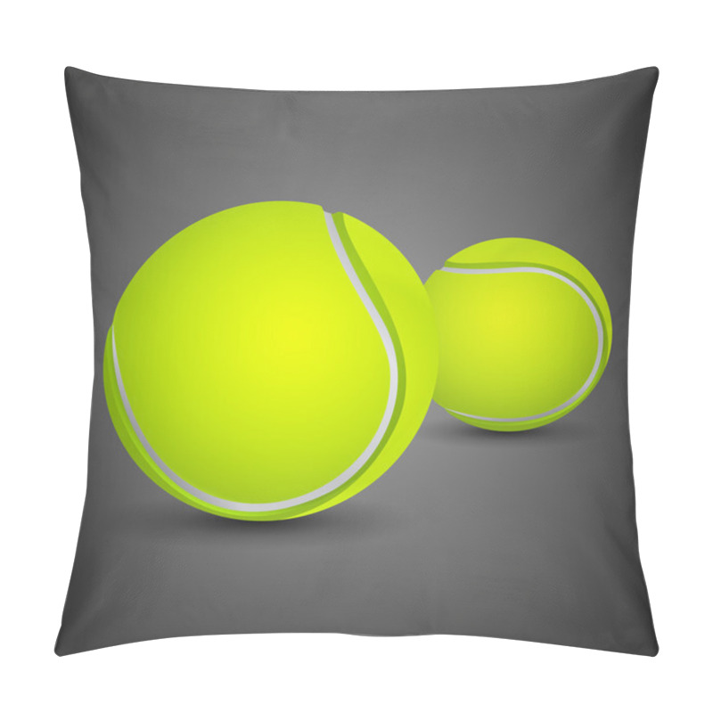 Personality  Two Yellow Tennis Balls On Black Background Pillow Covers