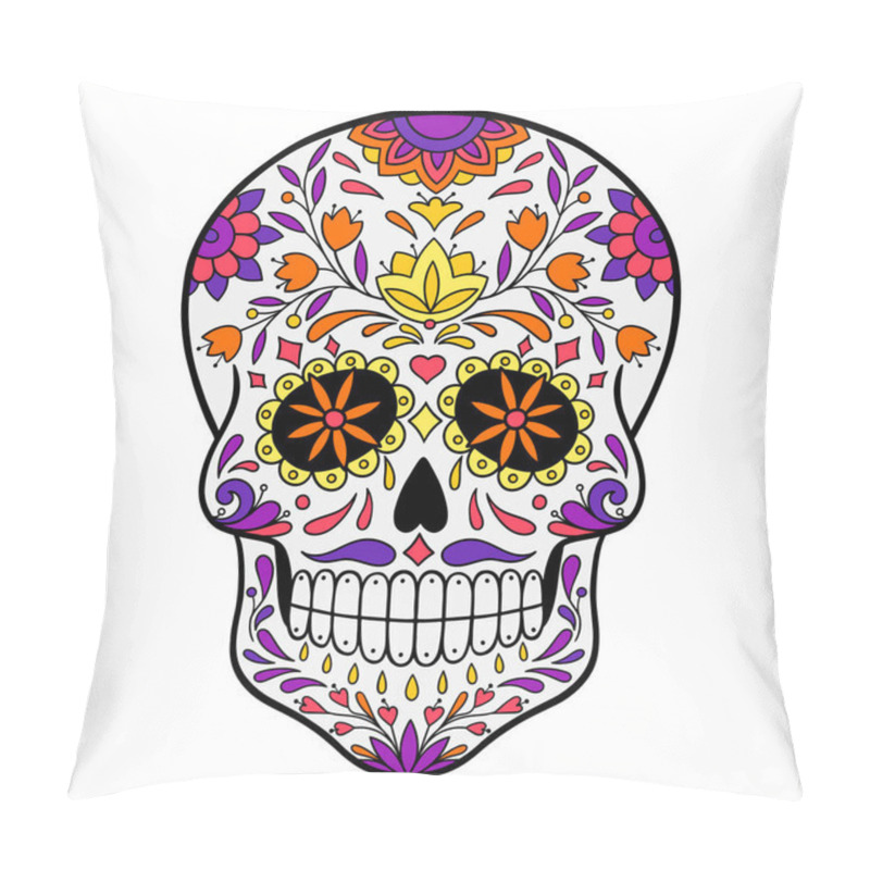 Personality  Day Of The Dead Celebration Sugar Skull Vector Illustration Pillow Covers