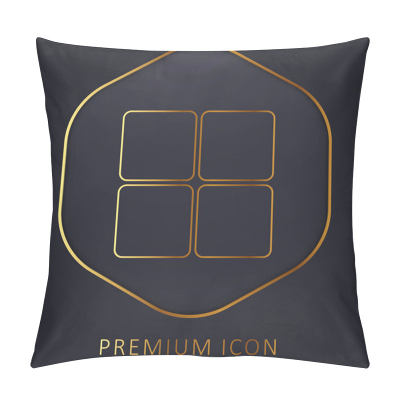 Personality  4 Rounded Squares Golden Line Premium Logo Or Icon Pillow Covers