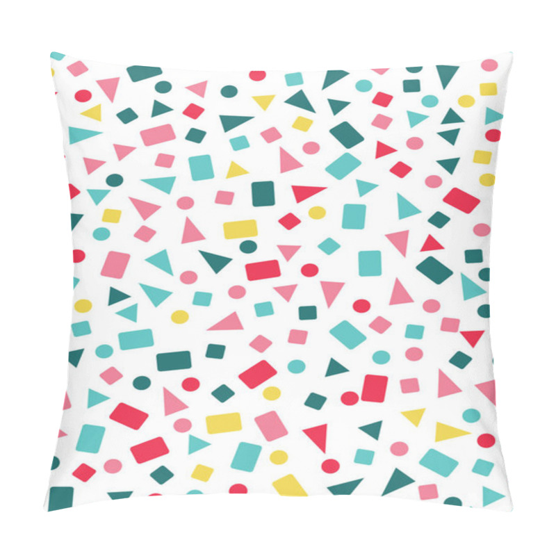 Personality  Seamless Pattern With Confetti Of Triangles, Circles And Squares Pillow Covers