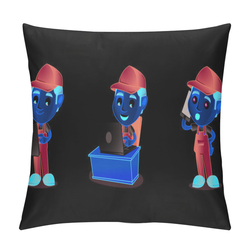 Personality  Plumber Mascot 3 Pillow Covers