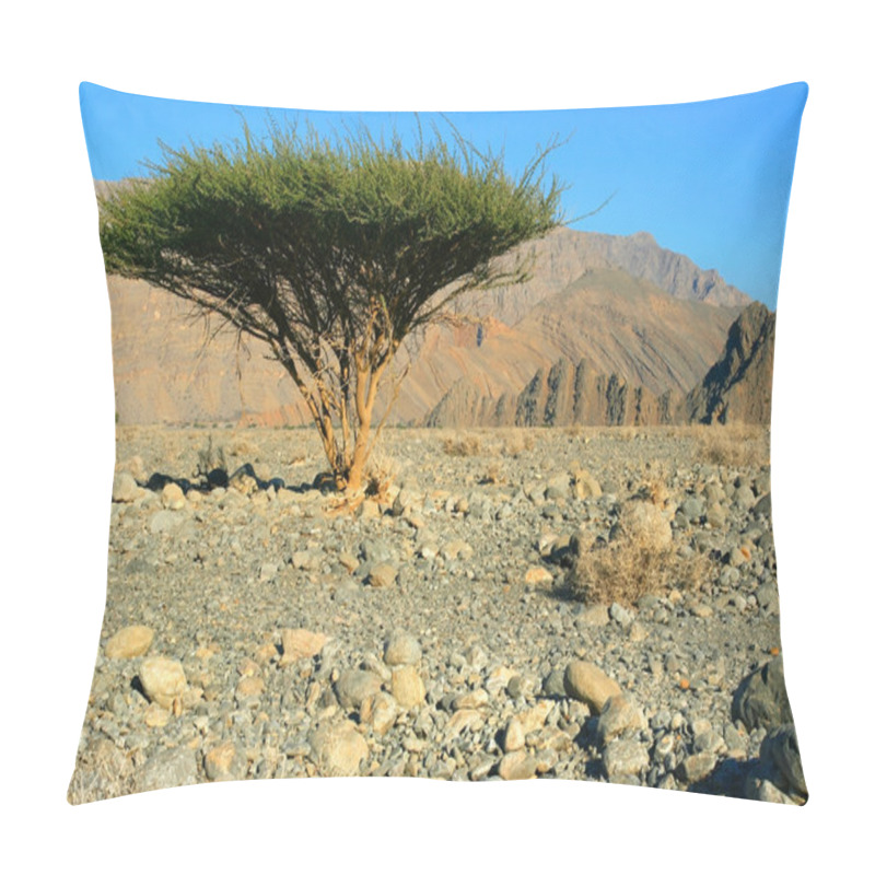 Personality  Single Tree In Omans Desert Pillow Covers