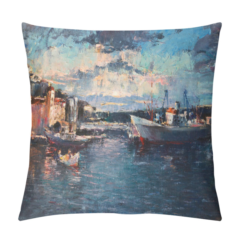 Personality  Sunset Over The Port On Black Sea Pillow Covers