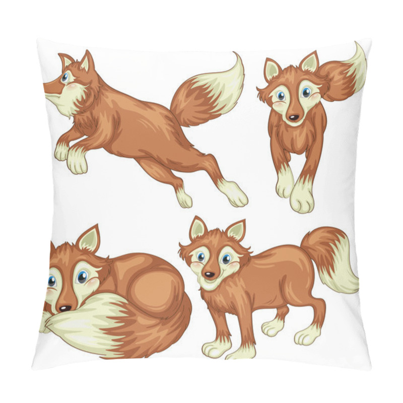 Personality  Four Foxes Pillow Covers