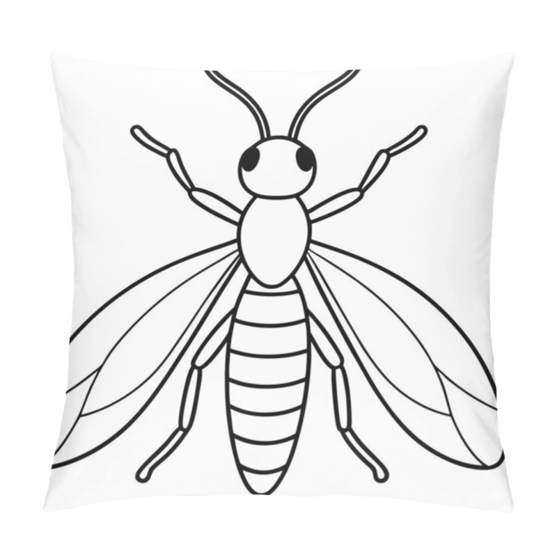 Personality  Mud Dauber Insect Flat Vector Illustration On White Background Pillow Covers