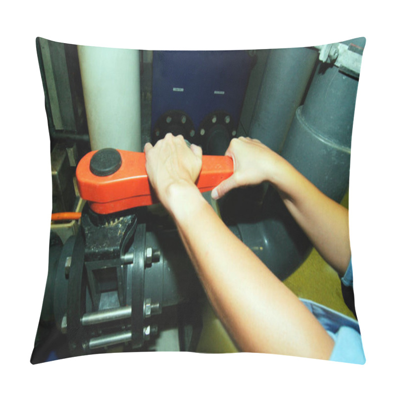 Personality  Manual Opening Or Closing A Valve In An Industrial Plant Pillow Covers