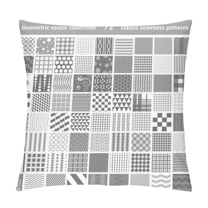 Personality  Set Of 72 Geometric Seamless Patterns Backgrounds Pillow Covers