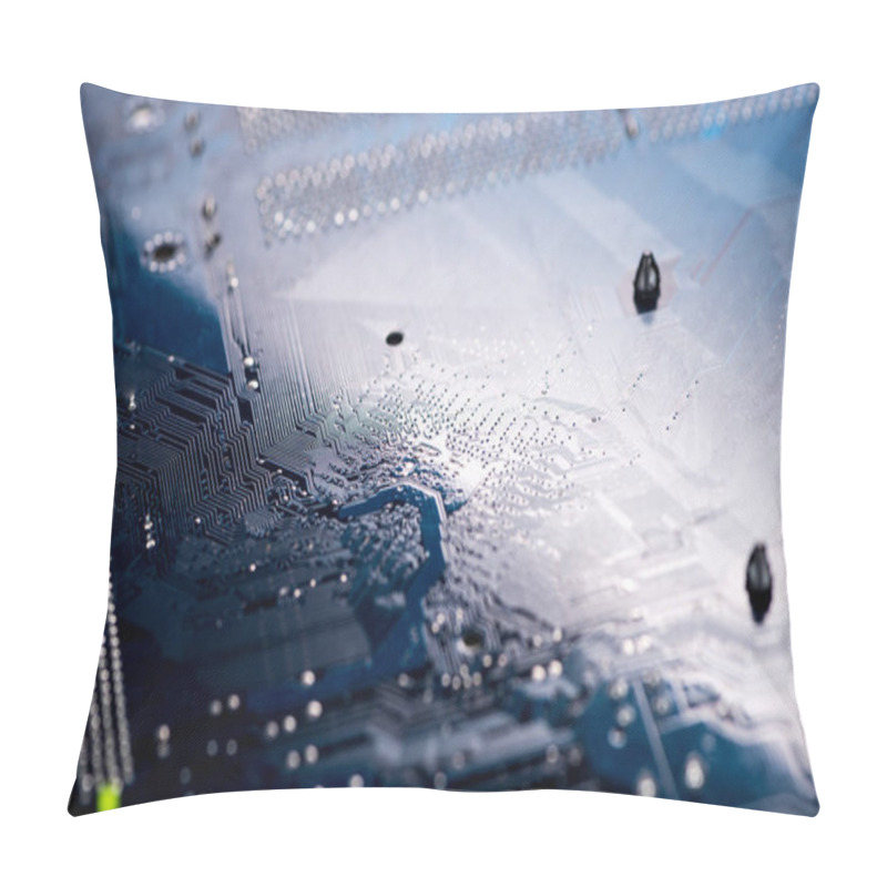 Personality  Digital Circuit Board With Microchips And Components  Pillow Covers