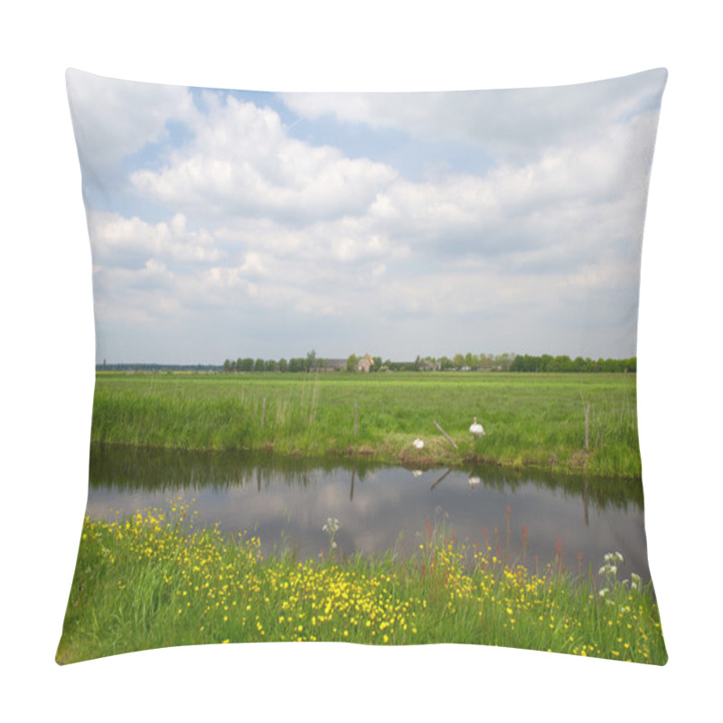 Personality  Agriculture Landscape With Meadows And Water Pillow Covers