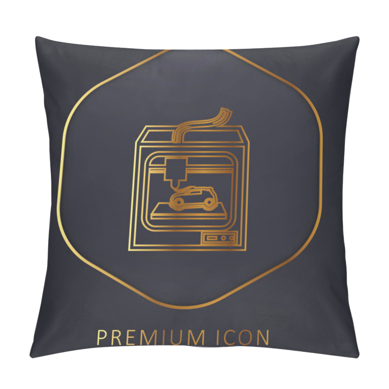 Personality  3d Printer Tool Printing A Car Golden Line Premium Logo Or Icon Pillow Covers