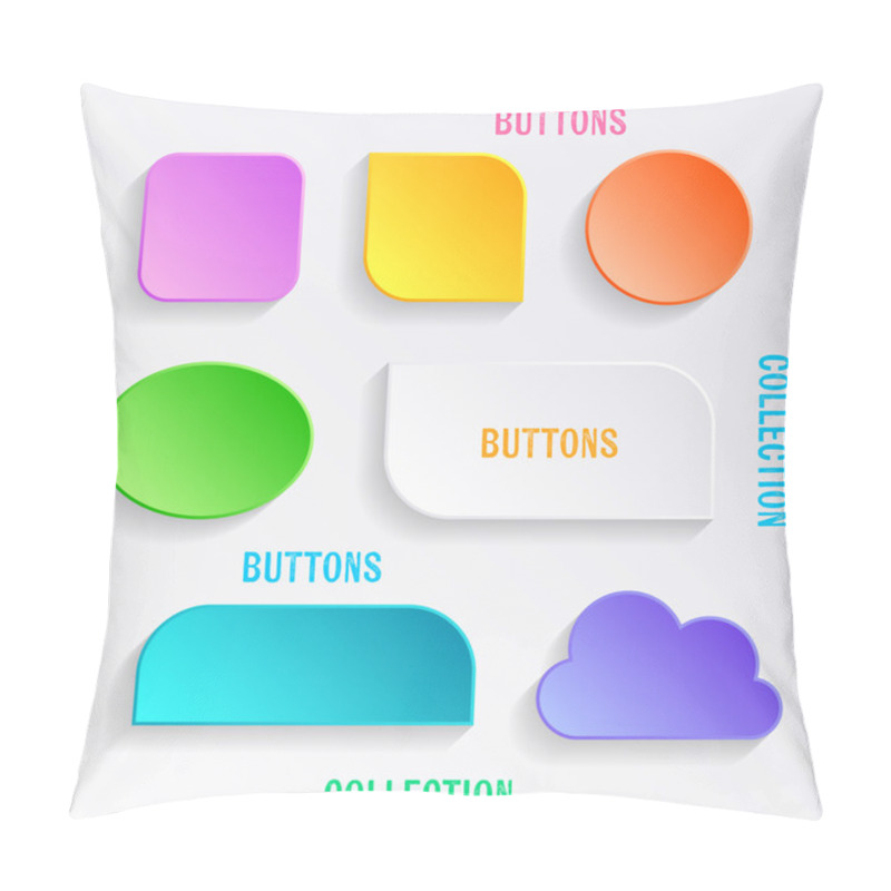 Personality  Vector Buttons With Shadows Pillow Covers