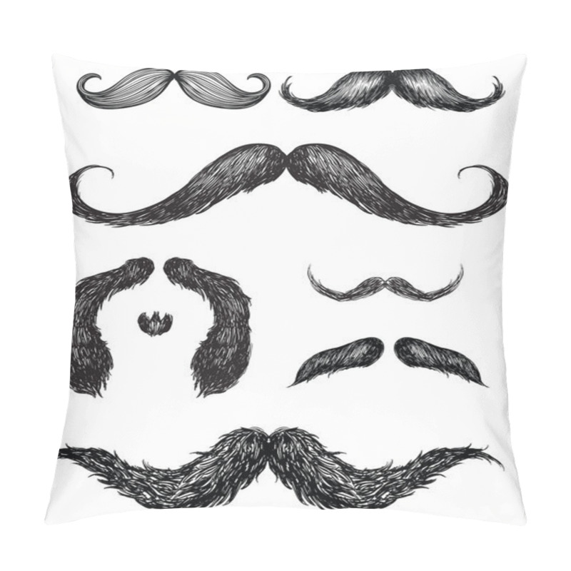 Personality  Hand Drawn Mustache Set Pillow Covers