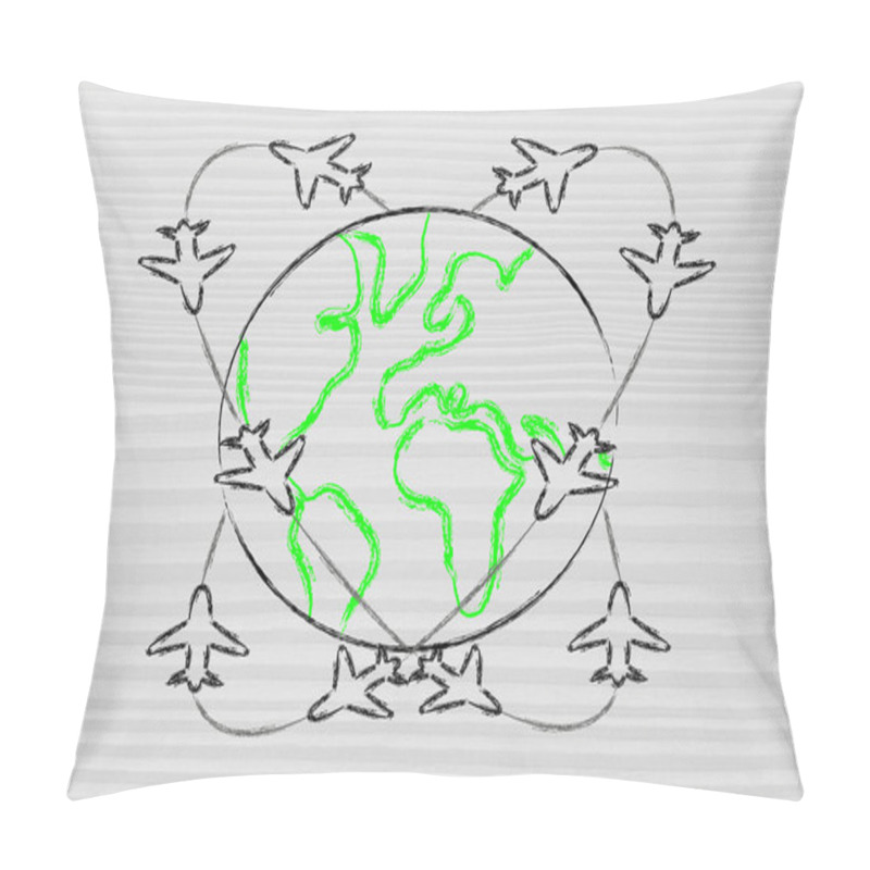 Personality  Travel Industry: Air Traffic Around The World Pillow Covers