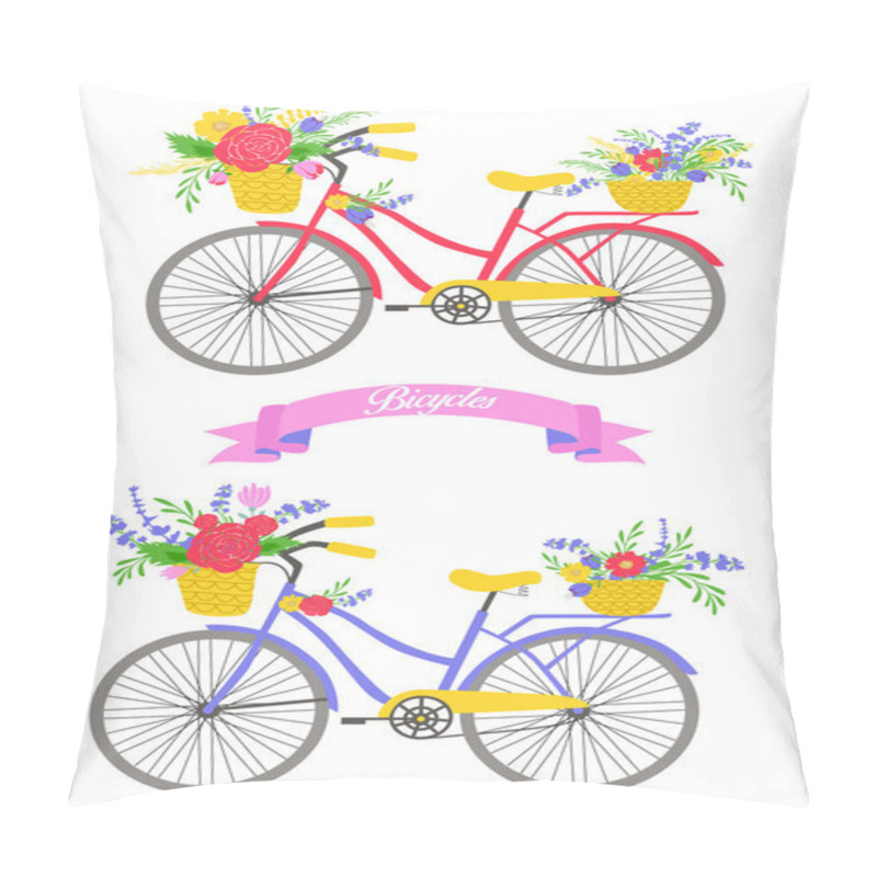 Personality  Bicycle With Flowers.  Pillow Covers