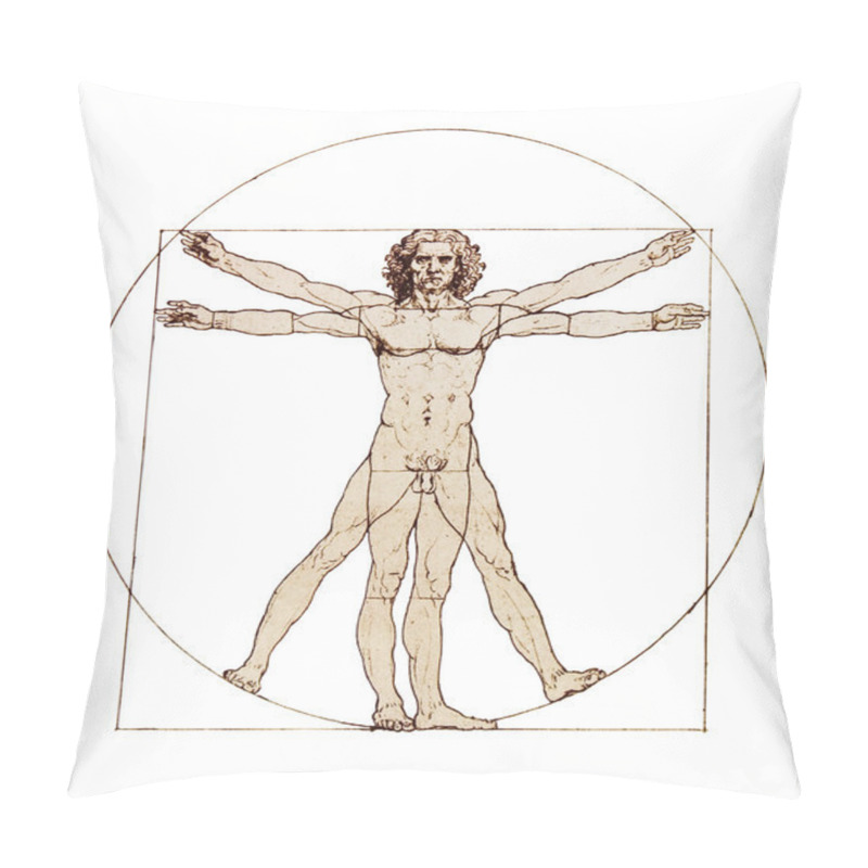 Personality  Da Vinci's Vitruvian Man Isolated On White Pillow Covers