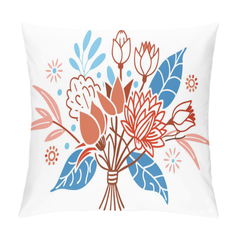 Personality  Vibrant Tropical Luxurious Flower Bouquet Vector Illustration Design Pillow Covers