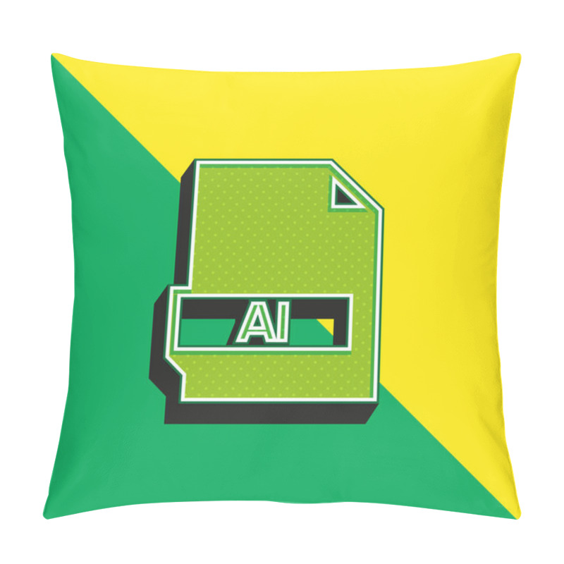 Personality  AI Green And Yellow Modern 3d Vector Icon Logo Pillow Covers