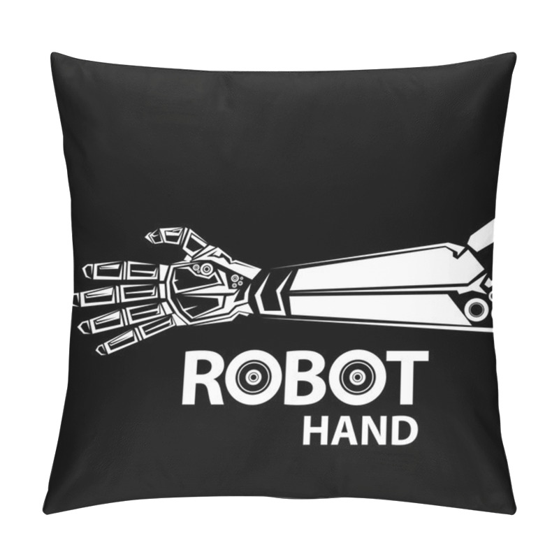 Personality  Vector Robotic Arm Symbol. Robot Hand Pillow Covers