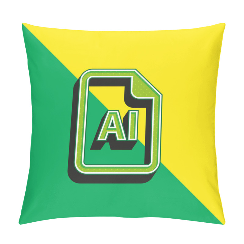 Personality  AI File Green And Yellow Modern 3d Vector Icon Logo Pillow Covers