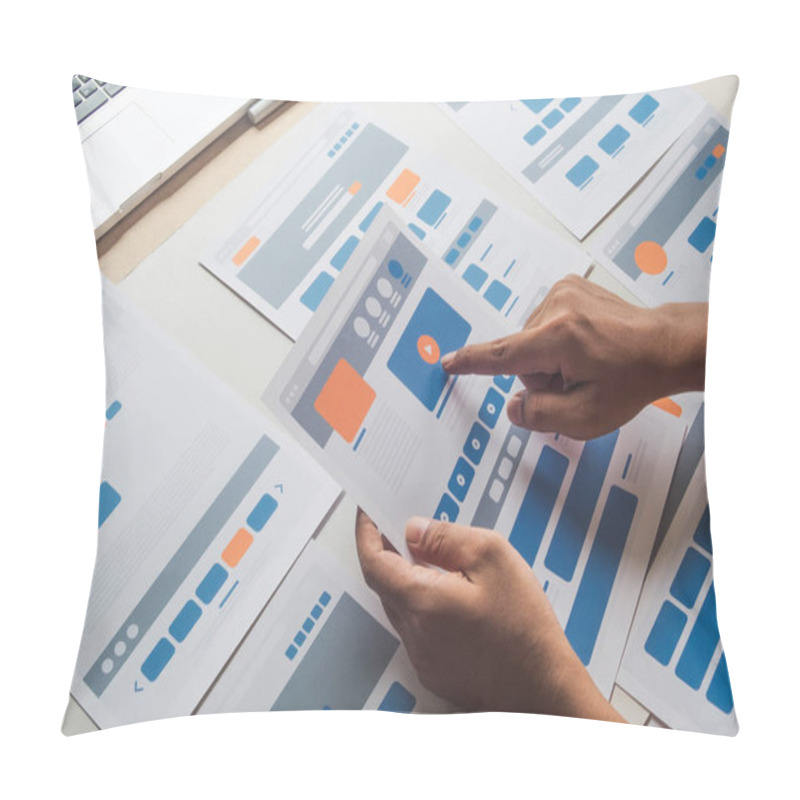 Personality  Website Designer Creative Planning Application Developer Development Draft Sketch Drawing Template Layout Prototype Framework Wireframe Design Studio . User Experience Concept . Pillow Covers