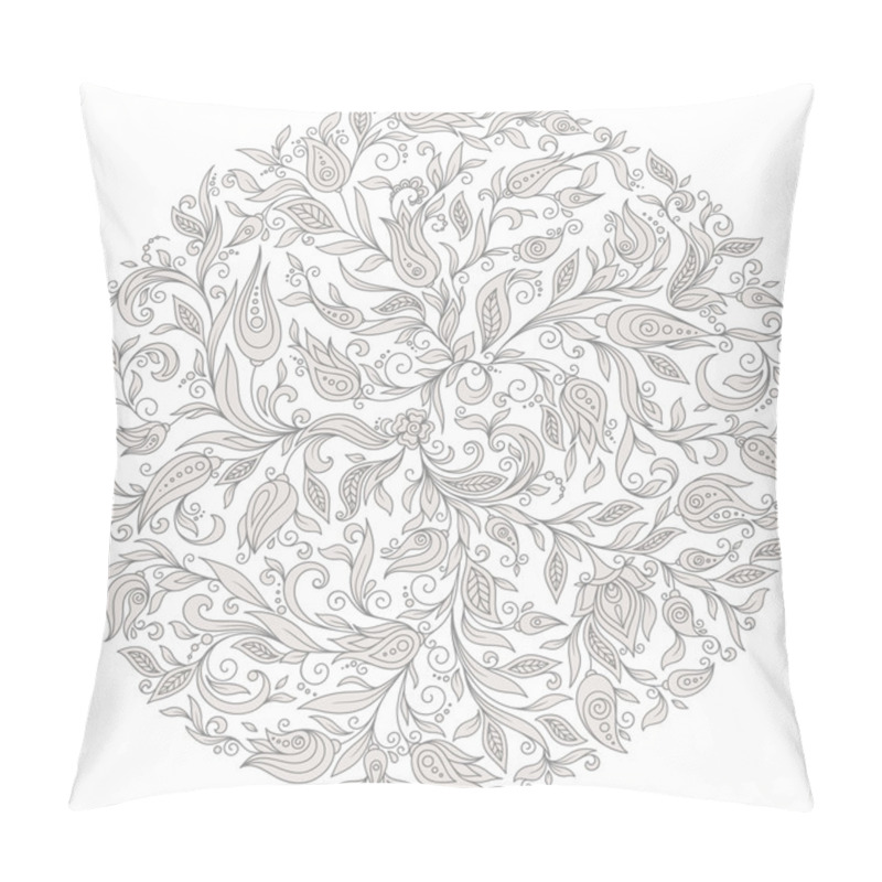 Personality  Vector Floral Background. Hand Drawn Ornament With Floral Wreath Pillow Covers