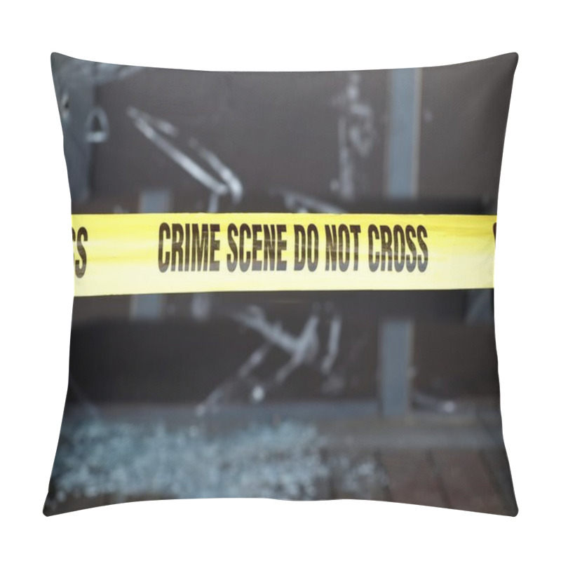 Personality  Crime Scene Marked With Yellow Tape Pillow Covers