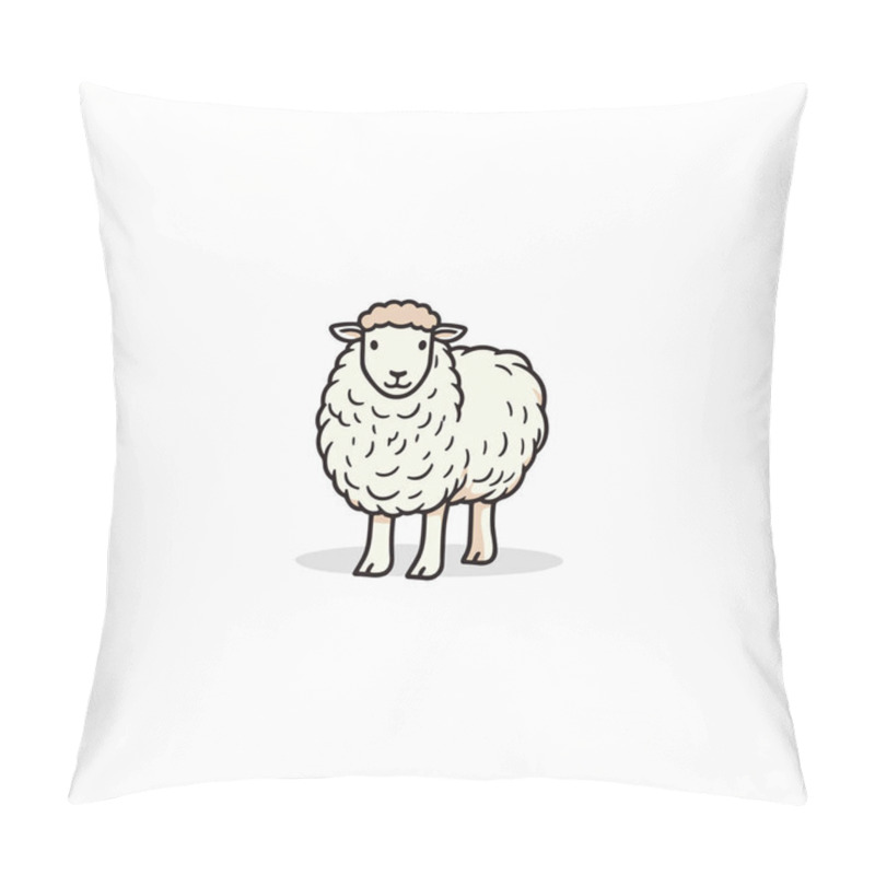 Personality  Sheep. Sheep Hand-drawn Illustration. Vector Doodle Style Cartoon Illustration Pillow Covers