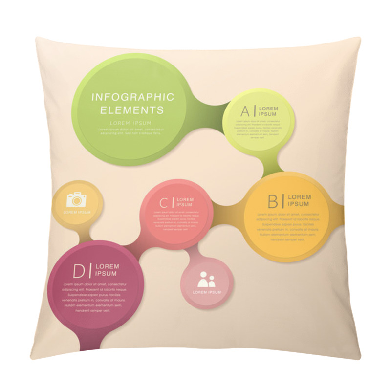 Personality  Abstract Flow Chart Infographics Pillow Covers