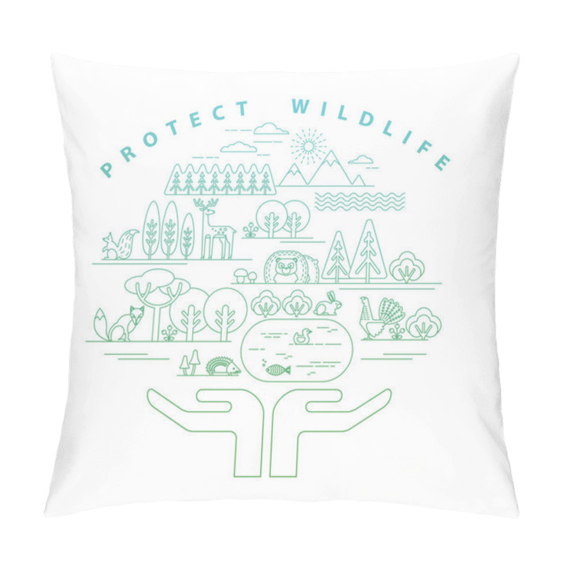 Personality  Vector Illustration Of Protection Nature. Pillow Covers