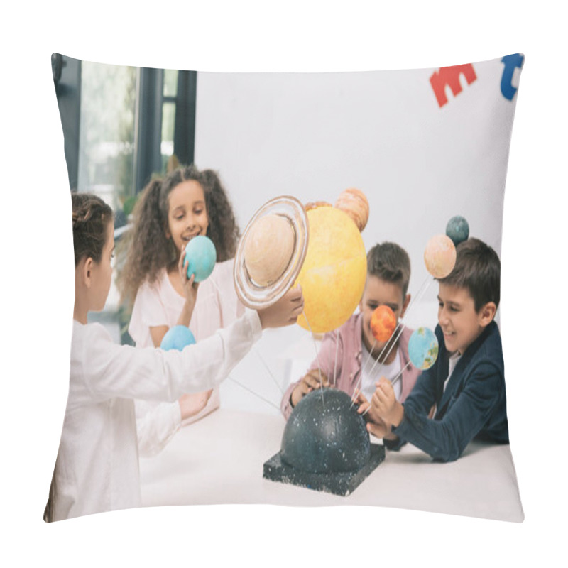 Personality  Schoolchildren With Solar System   Pillow Covers