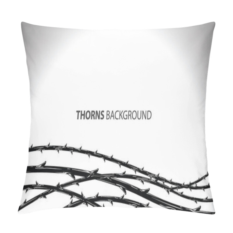 Personality  Blackthorn Branches With Thorns Stylish Background. Pillow Covers