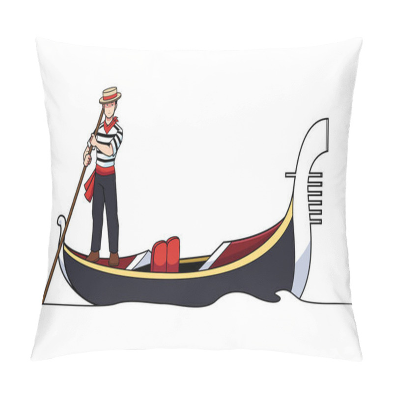 Personality  Gondolier On White Pillow Covers