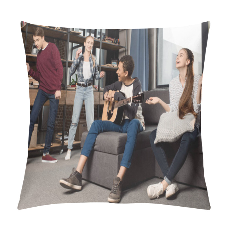 Personality  Teenagers Playing Acustic Guitar  Pillow Covers