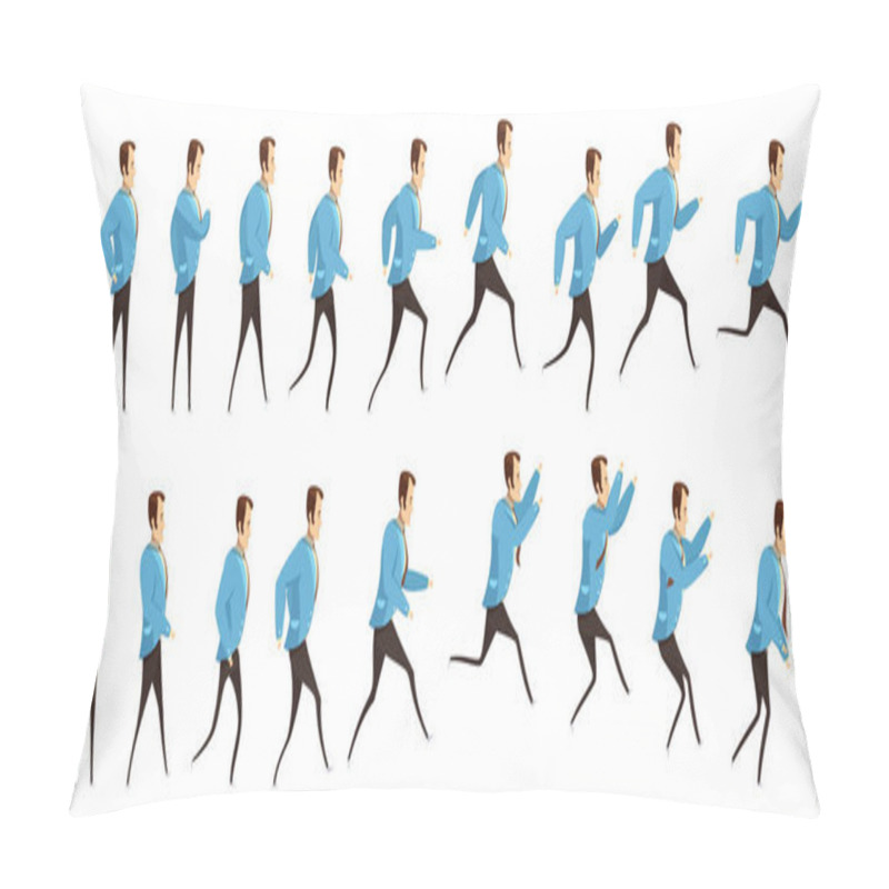 Personality  Running And Jumping Man Animation Pillow Covers