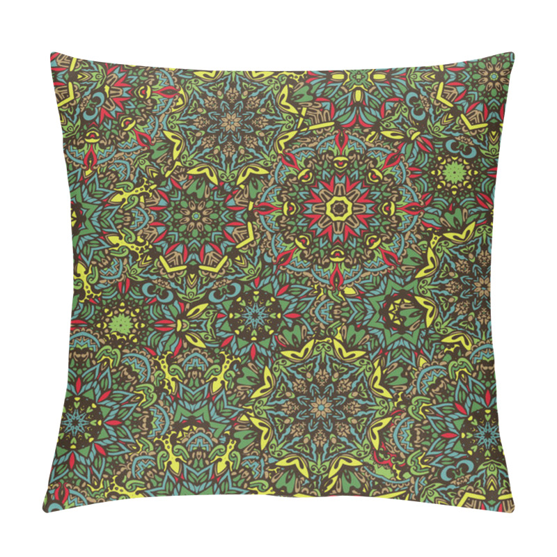 Personality  Seamless Mandala Flower Abstract Pattern Spring Green Pillow Covers